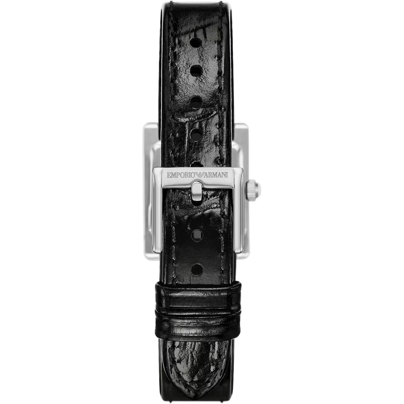  Shop Authentic Emporio Armani Classic Crystals Silver Dial Black Leather Strap Watch for Women - AR11660 - Luxxuri