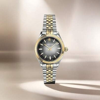  Shop Authentic Versace Hellenyium Grey Dial Two Tone Steel Strap Watch for Women - VEHU00520 - Luxxuri