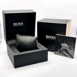  Shop Authentic Hugo Boss Aeroliner Chronograph Black Dial Black Leather Strap Watch for Men - 1512567 - Luxxuri
