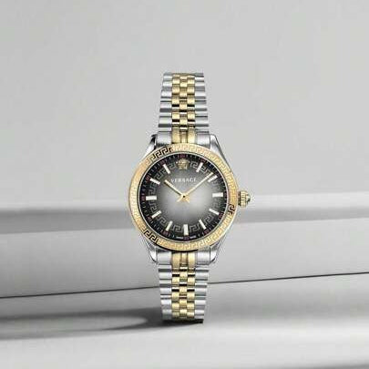 Shop Authentic Versace Hellenyium Grey Dial Two Tone Steel Strap Watch for Women - VEHU00520 - Luxxuri