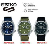 Seiko 5 Sports Automatic Black Dial Black Nylon Strap Watch for Men - SRPE67K1