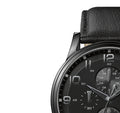  Shop Authentic Hugo Boss Aeroliner Chronograph Black Dial Black Leather Strap Watch for Men - 1512567 - Luxxuri