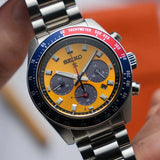  Shop Authentic Seiko Prospex Solar Chronograph 1969 Re-interpretation Orange Dial Silver Steel Strap Watch for Men - SSC947 - Luxxuri