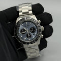 Seiko Prospex Speedtimer 41.4 Solar Chronograph Blue Dial Silver Steel Strap Watch for Men - SSC935