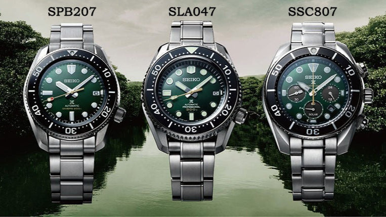 Seiko Prospex 140th Anniversary Limited Edition Automatic Scuba Divers Green Dial Silver Steel Strap Watch for Men - SPB207J1