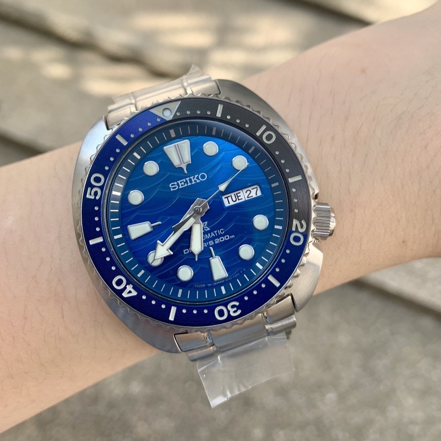 Seiko Prospex Save The Ocean Diver's Automatic Blue Dial Silver Steel Strap Watch for Men - SRPD21J1