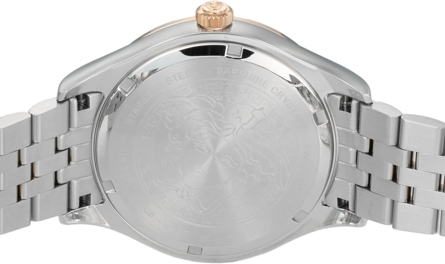 Versace Hellenyium Blue Dial Two Tone Steel Strap Watch for Men - VEVK01424