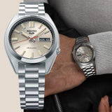  Shop Authentic Seiko 5 Sports SNXS Series Automatic Beige Dial Silver Steel Strap Watch for Men - SRPK91K1 - Luxxuri