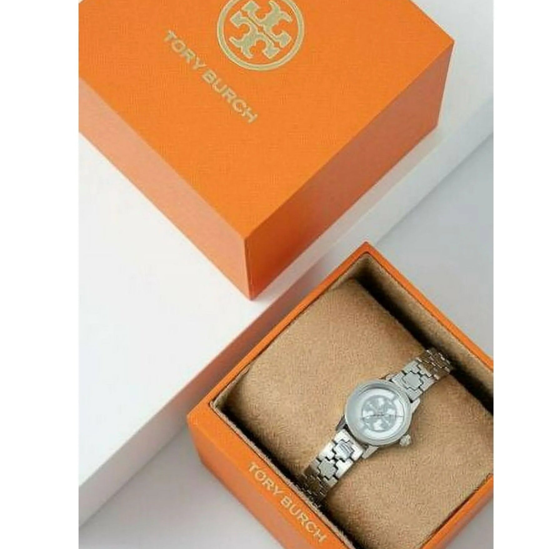 Tory Burch Reva Silver Dial Silver Steel Strap Watch for Women - TBW4044