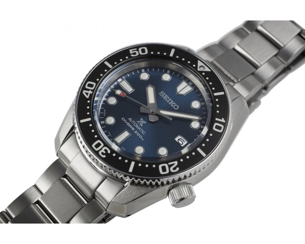 Seiko Prospex Marinemaster Automatic Scuba Divers Blue Dial Silver Steel Strap Watch for Men - SPB187J1