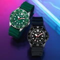 Citizen Mechanical Automatic Green Dial Green Rubber Strap Watch for Men - NJ0129-10X