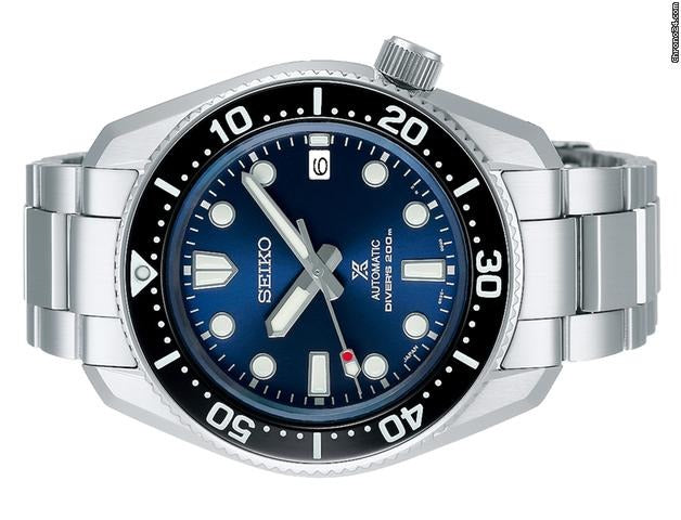 Seiko Prospex Marinemaster Automatic Scuba Divers Blue Dial Silver Steel Strap Watch for Men - SPB187J1