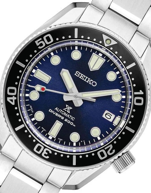 Seiko Prospex Marinemaster Automatic Scuba Divers Blue Dial Silver Steel Strap Watch for Men - SPB187J1