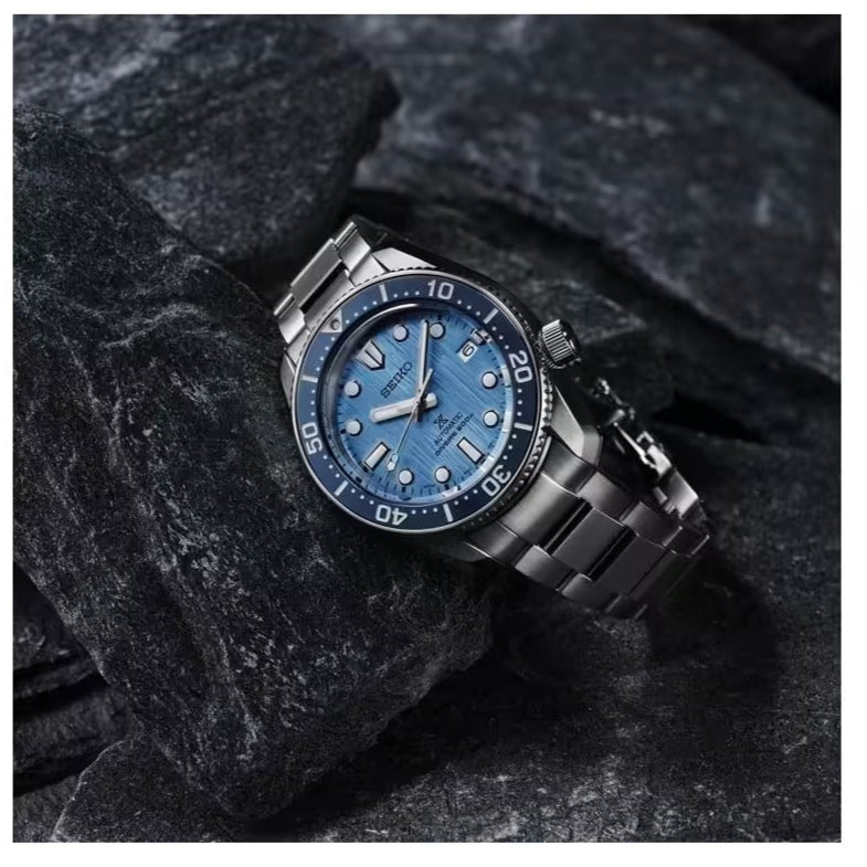 Seiko Prospex Glacier Save The Ocean Special Edition Automatic Blue Dial Silver Steel Strap Watch for Men - SPB299J1