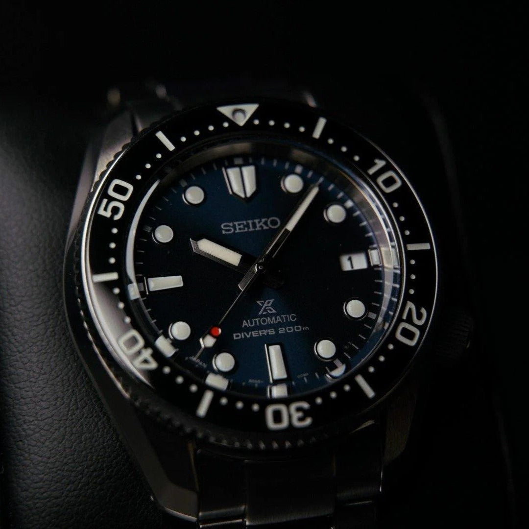 Seiko Prospex Marinemaster Automatic Scuba Divers Blue Dial Silver Steel Strap Watch for Men - SPB187J1