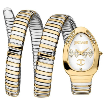 Just Cavalli Vezzoso Silver Dial Two Tone Steel Strap Watch for Women - JC1L230M0065