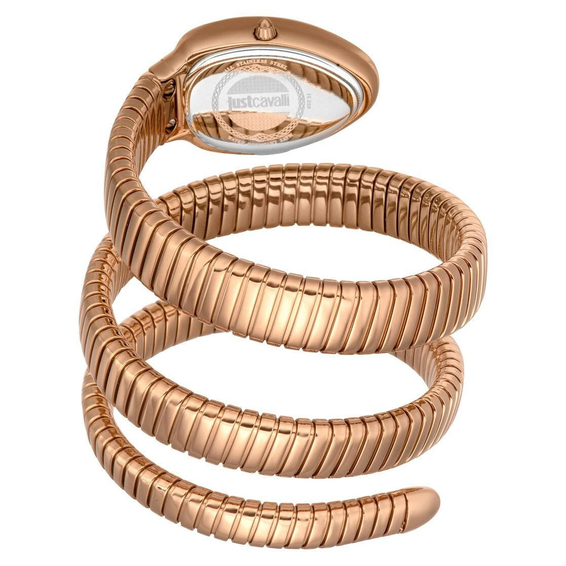 Just Cavalli Glam Evo 5 Green Dial Rose Gold Steel Strap Watch for Women - JC1L228M0055