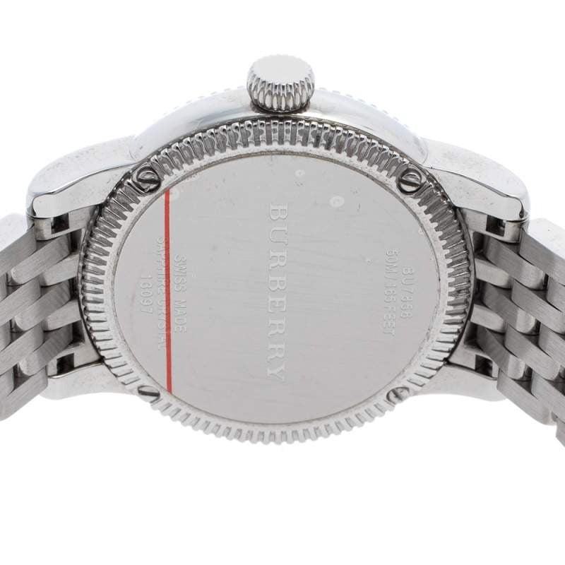  Shop Authentic Burberry Utilitarian White Dial Silver Steel Strap Watch for Women - BU7856 - Luxxuri