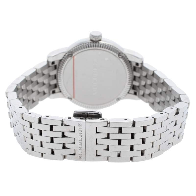  Shop Authentic Burberry Utilitarian White Dial Silver Steel Strap Watch for Women - BU7856 - Luxxuri