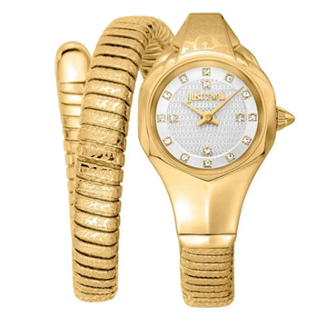 Just Cavalli Amalfi Silver Dial Gold Steel Strap Watch for Women - JC1L270M0025