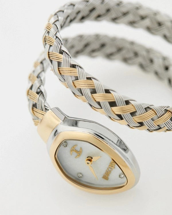 Just Cavalli Novara Mother of Pearl Dial Two Tone Steel Strap Watch for Women - JC1L264M0055