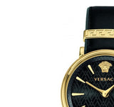  Shop Authentic Versace V Circulus Quartz Black Dial Black Leather Strap Watch for Women - VBP12017 - Luxxuri