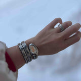 Just Cavalli Glam Evo 5 Silver Dial Silver Steel Strap Watch for Women - JC1L228M0015