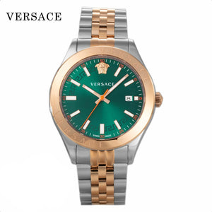  Shop Authentic Versace Hellenyium Quartz Green Dial Two Tone Steel Strap Watch for Men - VEVK01324 - Luxxuri