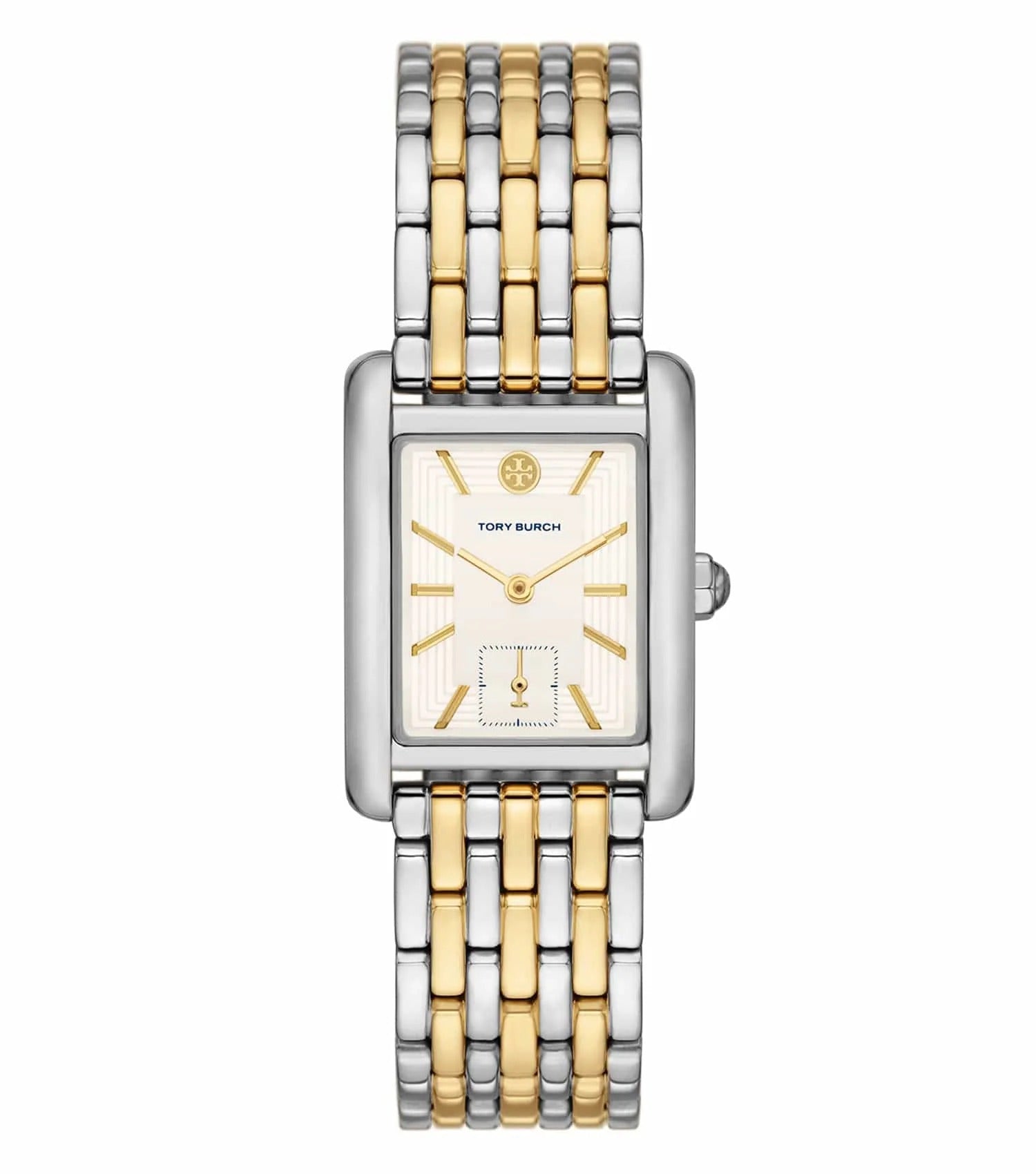 Tory Burch Eleanor White Dial Two Tone Steel Strap Watch for Women - TBW1070
