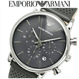 Shop Authentic Emporio Armani Luigi Chronograph Quartz Grey Dial Grey Leather Strap Watch For Men - AR1735 - Luxxuri