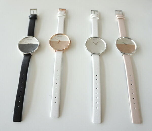  Shop Authentic Calvin Klein Rise White Beige Dial Beige Leather Strap Watch for Women - K7A231XH - Luxxuri