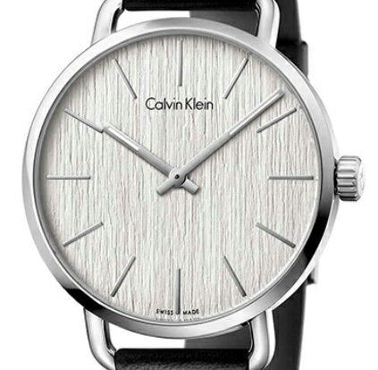  Shop Authentic Calvin Klein Even White Dial Black Leather Strap Watch for Women - K7B211C6 - Luxxuri