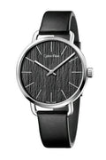  Shop Authentic Calvin Klein Even Black Dial Black Leather Strap Watch for Women - K7B211C1 - Luxxuri