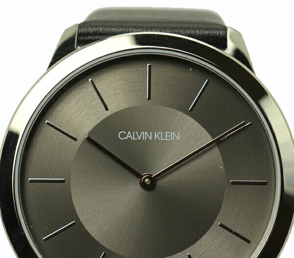  Shop Authentic Calvin Klein Minimal Black Dial Black Leather Strap Watch for Men - K3M211C4 - Luxxuri