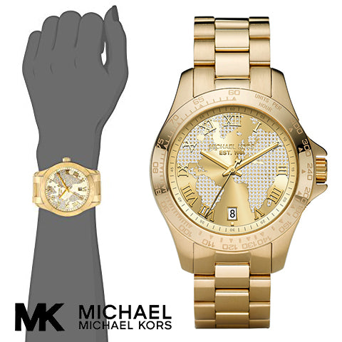  Shop Authentic Michael Kors Layton Chronograph Gold Dial Gold Steel Strap Watch for Women - MK5959 - Luxxuri