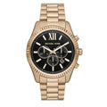  Shop Authentic Michael Kors Lexington Chronograph Black Dial Gold Steel Strap Watch for Men - MK9155 - Luxxuri