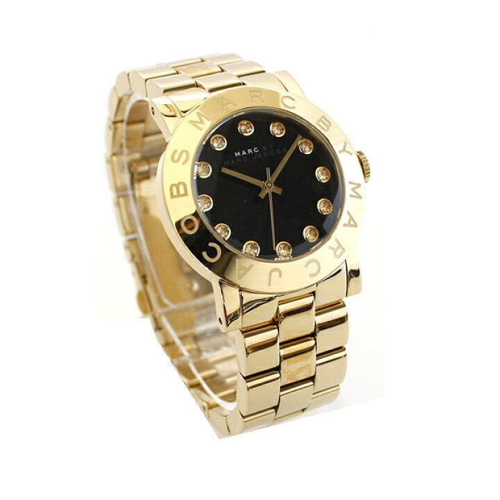  Shop Authentic Marc Jacobs Amy Black Dial Gold Steel Strap Watch for Women - MBM3336 - Luxxuri