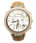  Shop Authentic Michael Kors Parker Chronograph White Dial Tan Leather Strap Watch for Women - MK5633 - Luxxuri