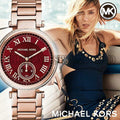  Shop Authentic Michael Kors Skylar Maroon Dial Rose Gold Steel Strap Watch for Women - MK6086 - Luxxuri