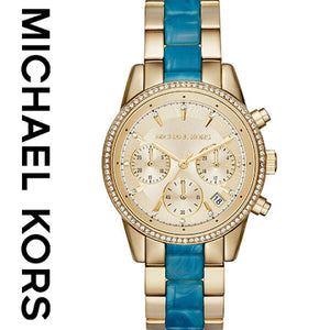  Shop Authentic Michael Kors Ritz Gold Dial Two Tone Steel Strap Watch for Women - MK6328 - Luxxuri