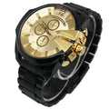  Shop Authentic Diesel Mega Chief Chronograph Gold Dial Black Steel Strap Watch For Men - DZ4485 - Luxxuri