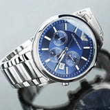  Shop Authentic Emporio Armani Renato Chronograph Blue Dial Silver Steel Strap Watch For Men - AR2448 - Luxxuri