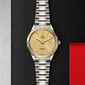 Tudor Style Automatic Diamonds Gold Dial Two Tone Steel Strap Watch for Men - M12713-0007