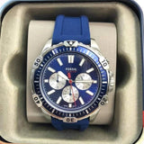 Shop Authentic Fossil Garrett Chronograph Blue Dial Blue Rubber Strap Watch for Men - FS5709 - Luxxuri