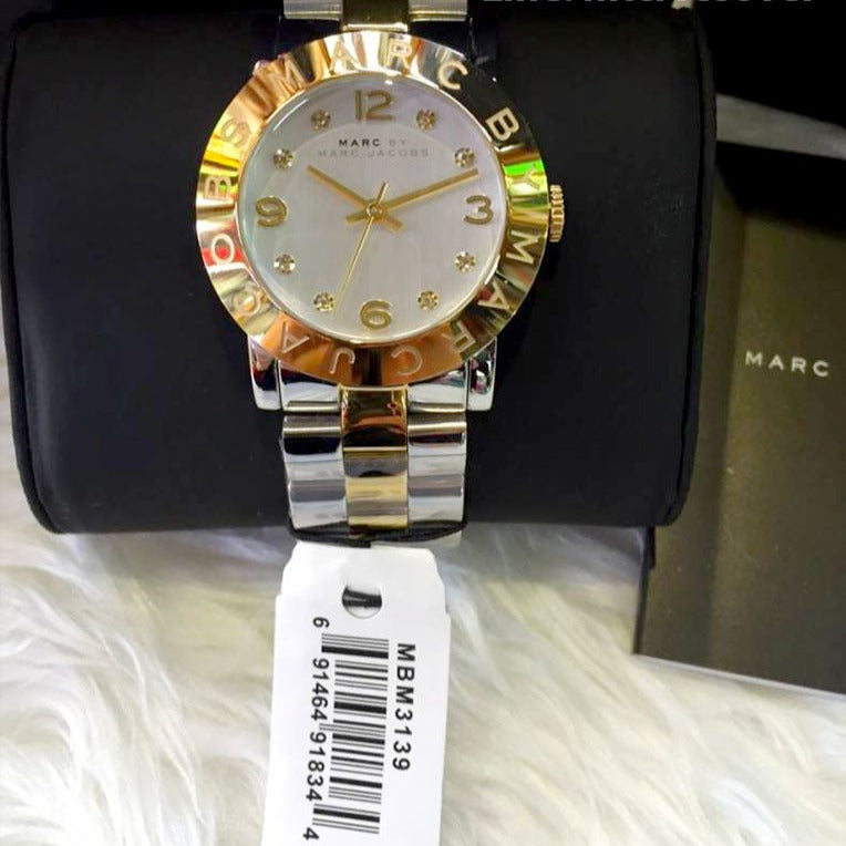  Shop Authentic Marc Jacobs Amy Silver Dial Two Tone Steel Strap Watch for Women - MBM3139 - Luxxuri