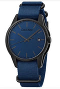  Shop Authentic Calvin Klein Tone Blue Dial Blue NATO Strap Watch for Men - K7K514VN - Luxxuri