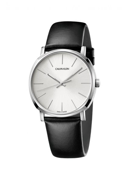  Shop Authentic Calvin Klein Posh Silver Dial Black Leather Strap Watch for Men - K8Q311C6 - Luxxuri