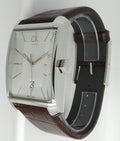  Shop Authentic Calvin Klein Window Silver Dial Brown Leather Strap Watch for Men - K2M21126 - Luxxuri