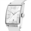  Shop Authentic Calvin Klein Window White Dial White Leather Strap Watch for Men - K2M21120 - Luxxuri