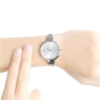  Shop Authentic Calvin Klein Lively Silver Dial Silver Steel Strap Watch for Women - K4U23126 - Luxxuri